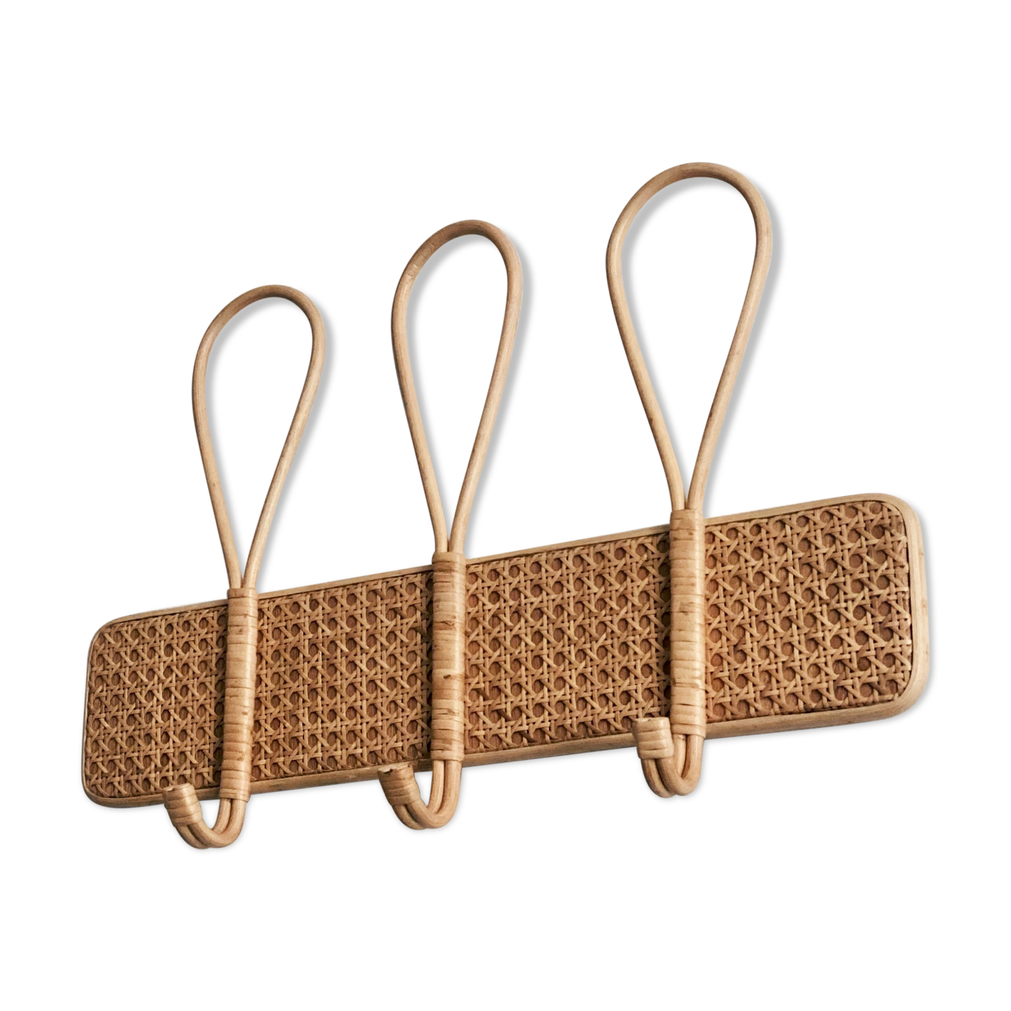 Vintage canning rattan coat rack