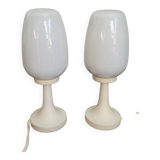 Lampes de table Space Age blanches, années 1960