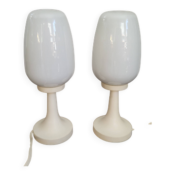 Lampes de table Space Age blanches, années 1960