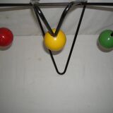 Coat hook; 3 balls - Dupré-Hauser from the 1950s