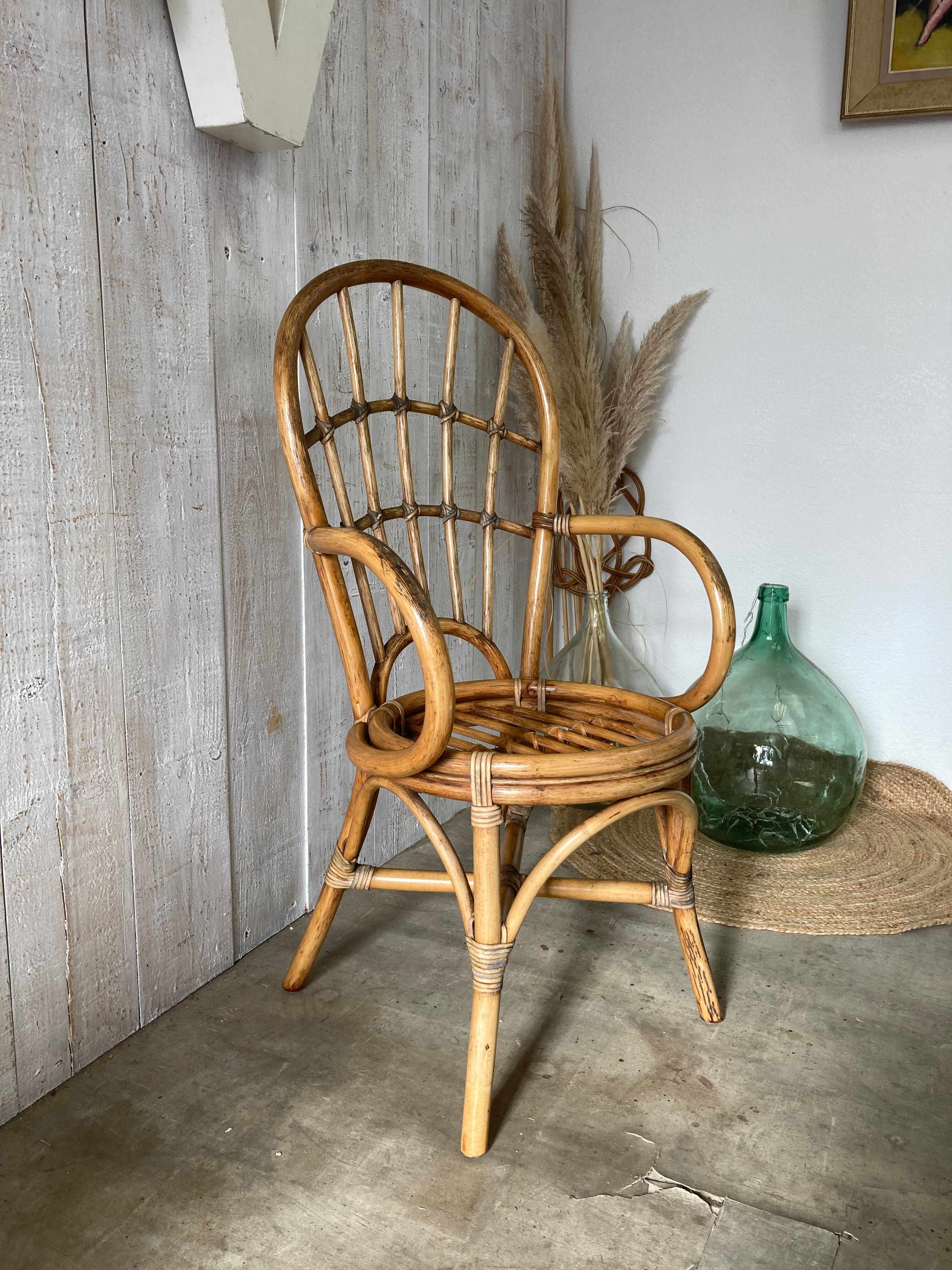 Vintage rattan armchair