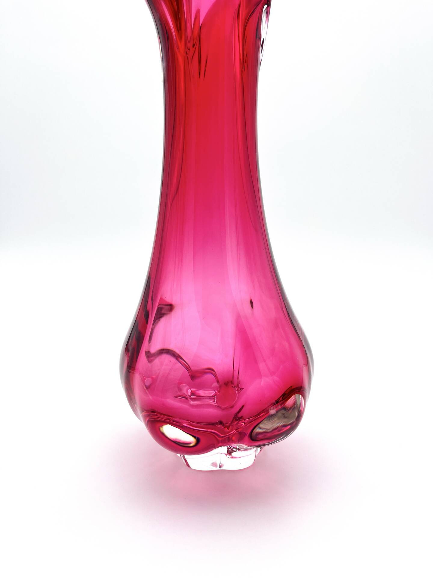 Set of 2 Organic Art Vases Josef Hospodka - Sommerso Fuchsia
