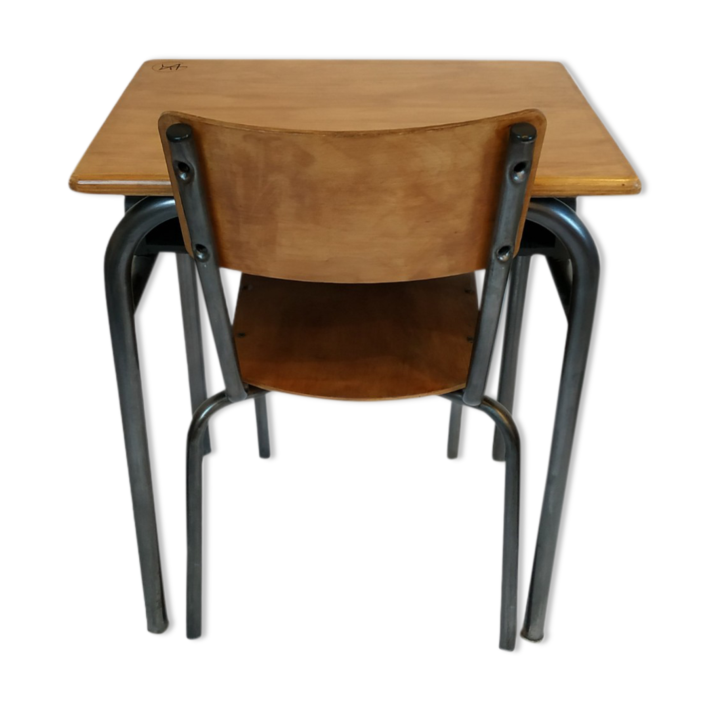 School desk and chair