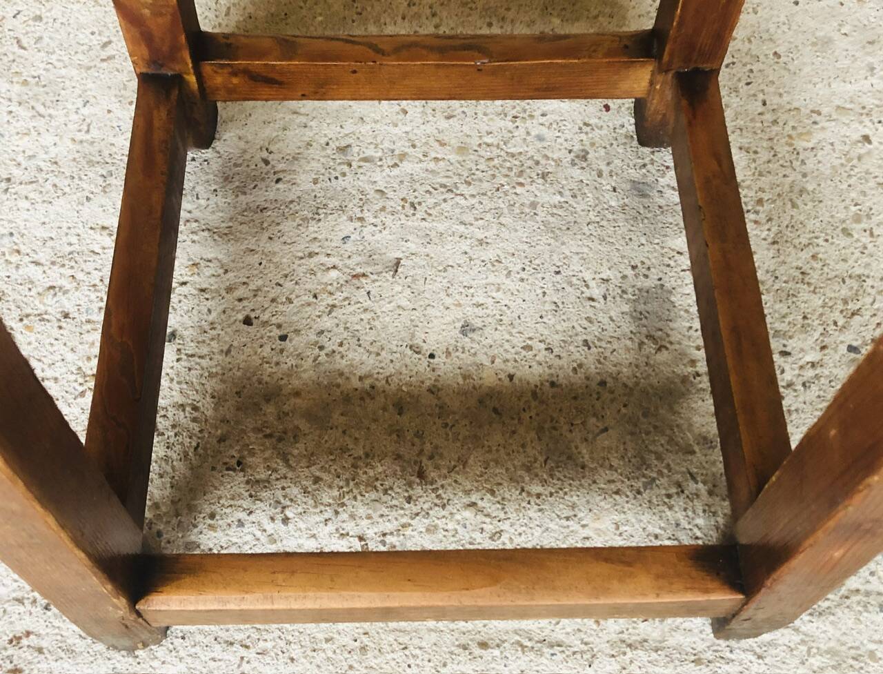 Tabouret vintage de ferme en châtaignier Circa 50