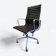 Paire noire (2) de chaises de bureau Herman Miller Original Eames EA337 à dossier haut