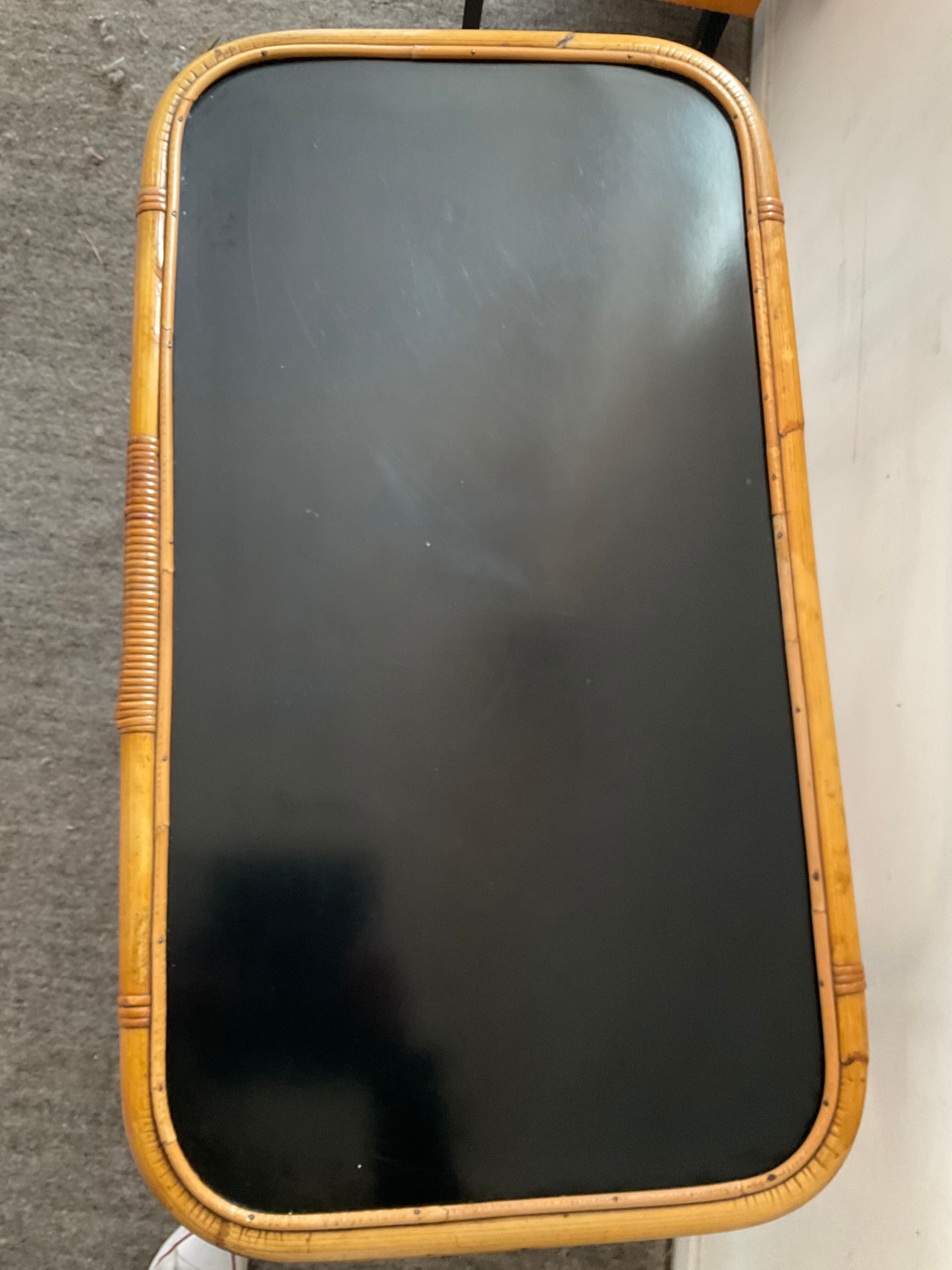 Vintage coffee table from the 50s in rattan