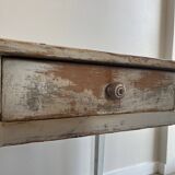 Old farmhouse table in weathered wood