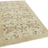 Handwoven anatolian beige rug 140 cm x 243 cm