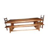 Solid oak farm table with its 2 benches