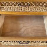Vintage wicker high sideboard