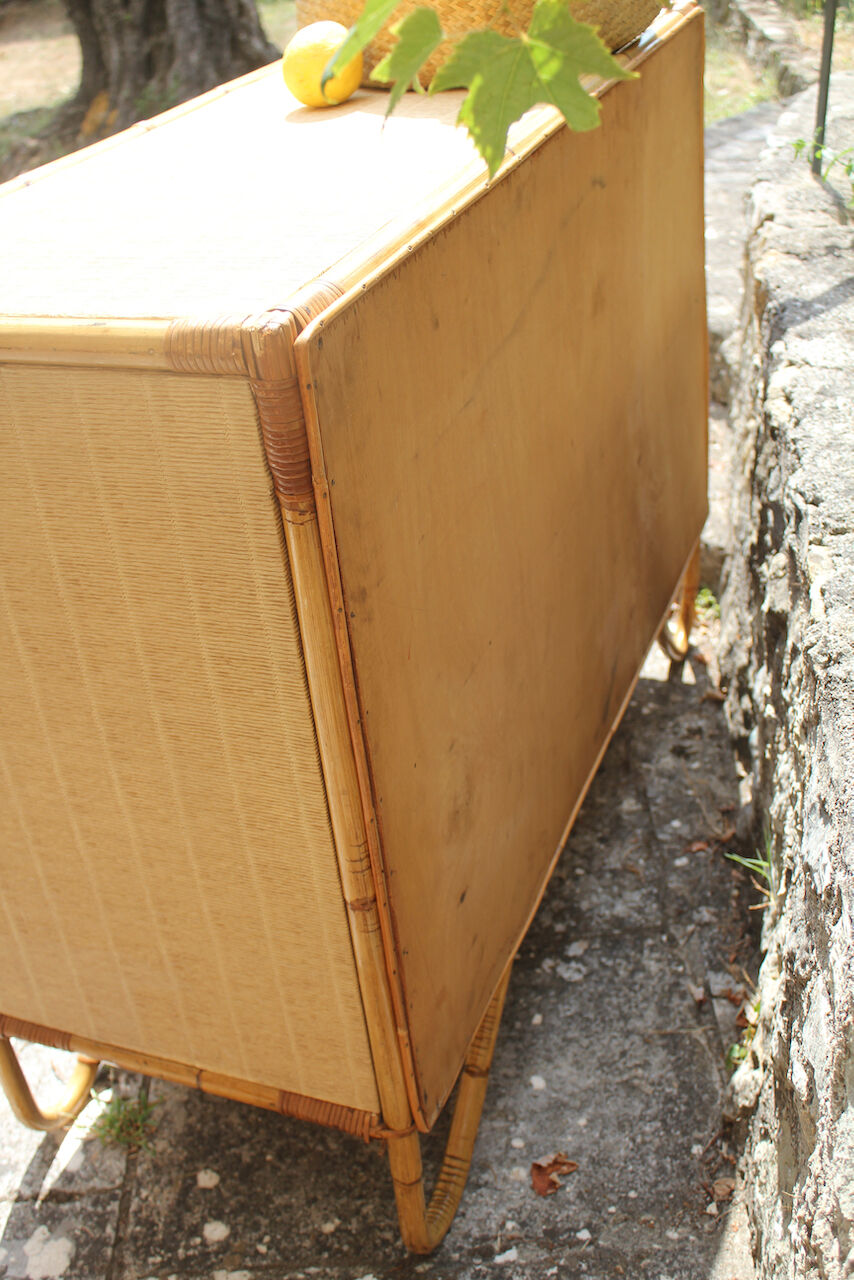 Vintage rattan buffet