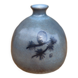 Glazed terracotta ball vase