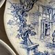 7 flat plates in earthenware by gien ludlow blue hunting decor year 70