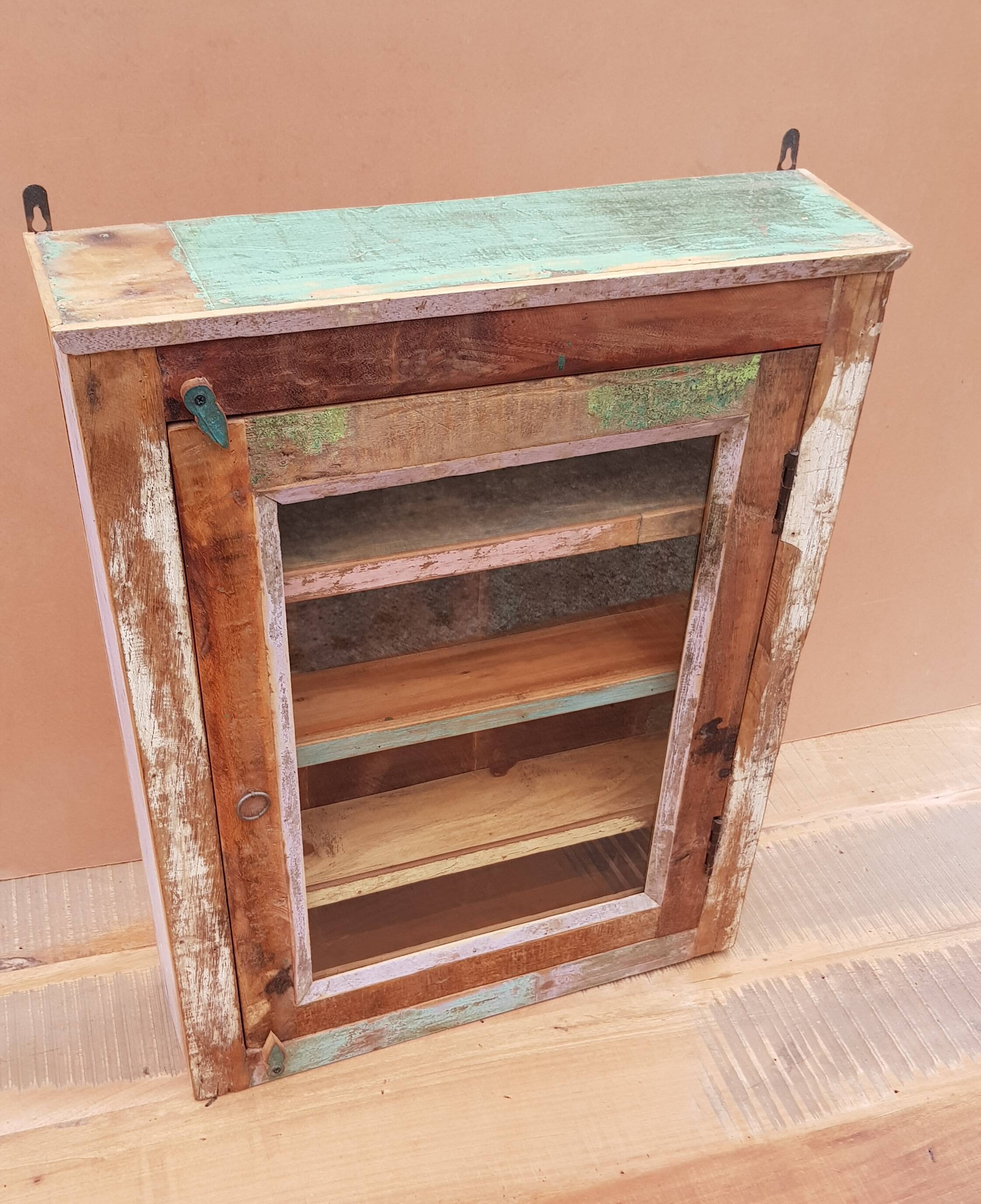 Polychrome teak display case