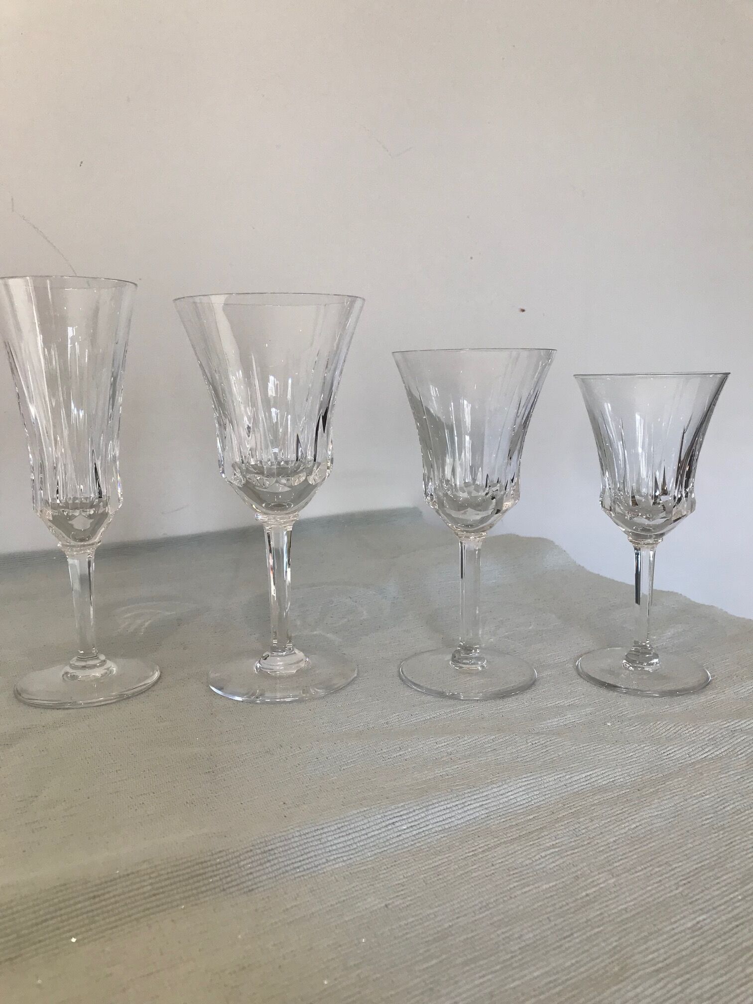 Service of 49 Val St Lambert glasses in cut crystal