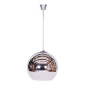 Mid-Century Chandelier in Chromed Steel and Opaline Glass, Germany, 1970s