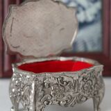 Silver metal box, jewellery box