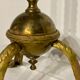 Neo classic brass and mahogany pedestal table