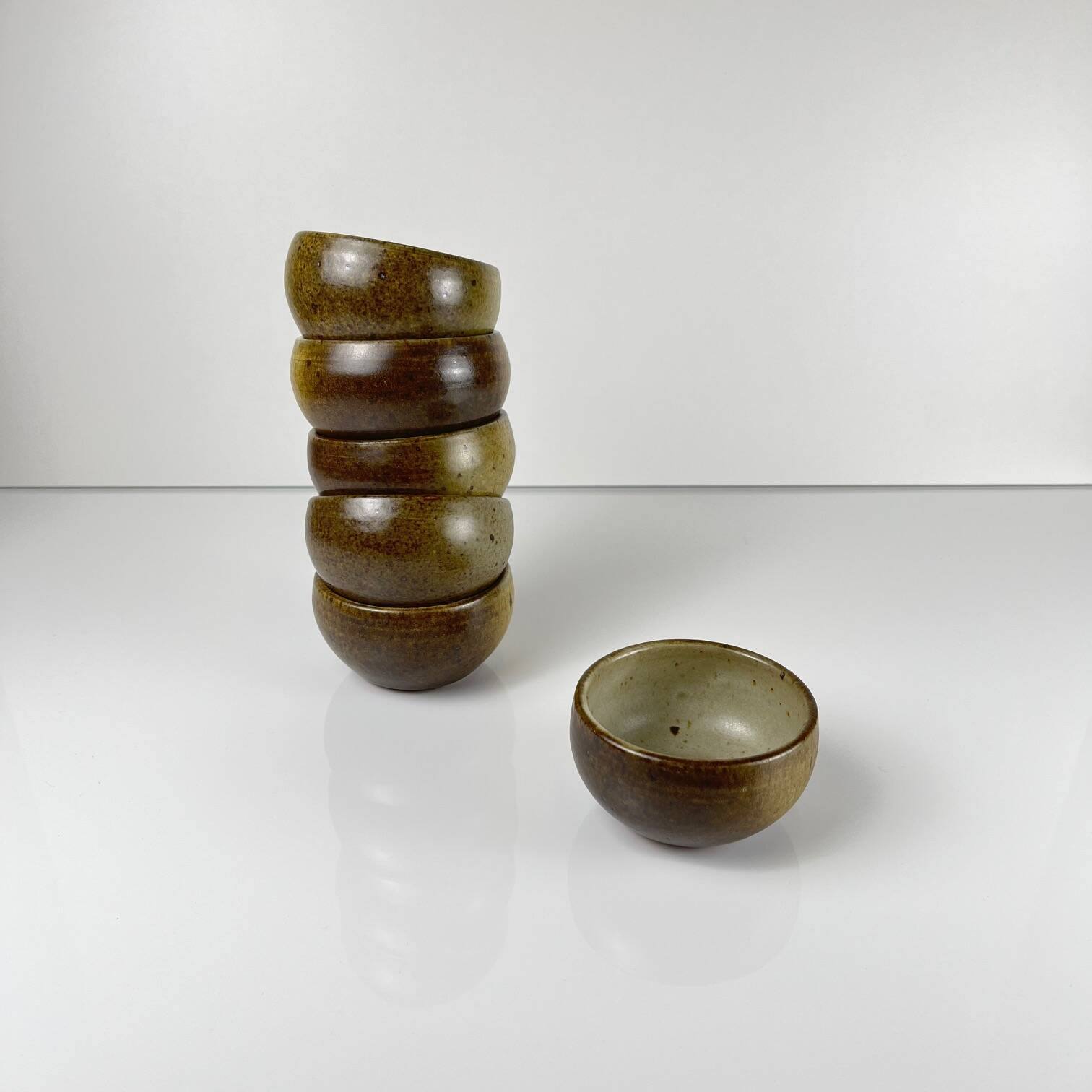 Set of 6 small stoneware bowls, 1970