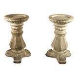 Pair of cement candlesticks