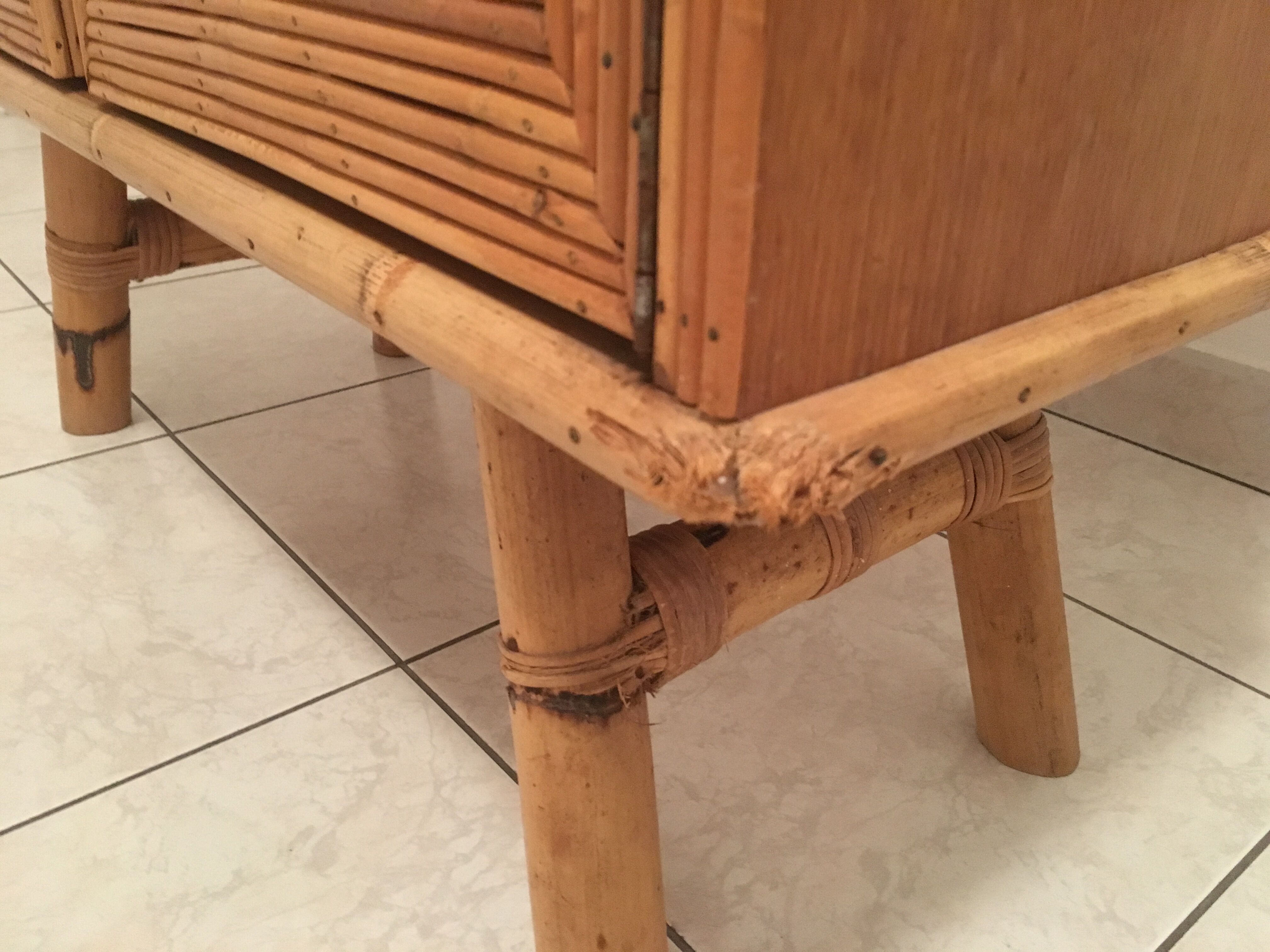 Vintage rattan buffet