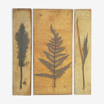 Triptyque carreaux céramique herbier Roger Capron