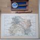 Map of the Marne, 1889. Authentic Vintage.