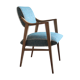 Fauteuil vintage forme libre ergonomique compas 1960, Royer, bleu