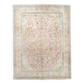 Grand tapis floral persan rose pastel, 294x382 cm