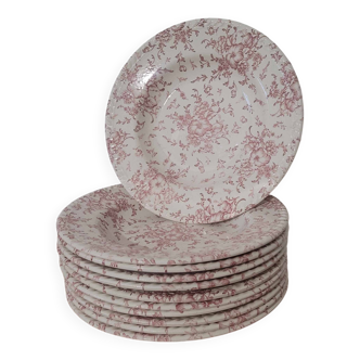 11 assiettes creuses Lunéville Englishstyle