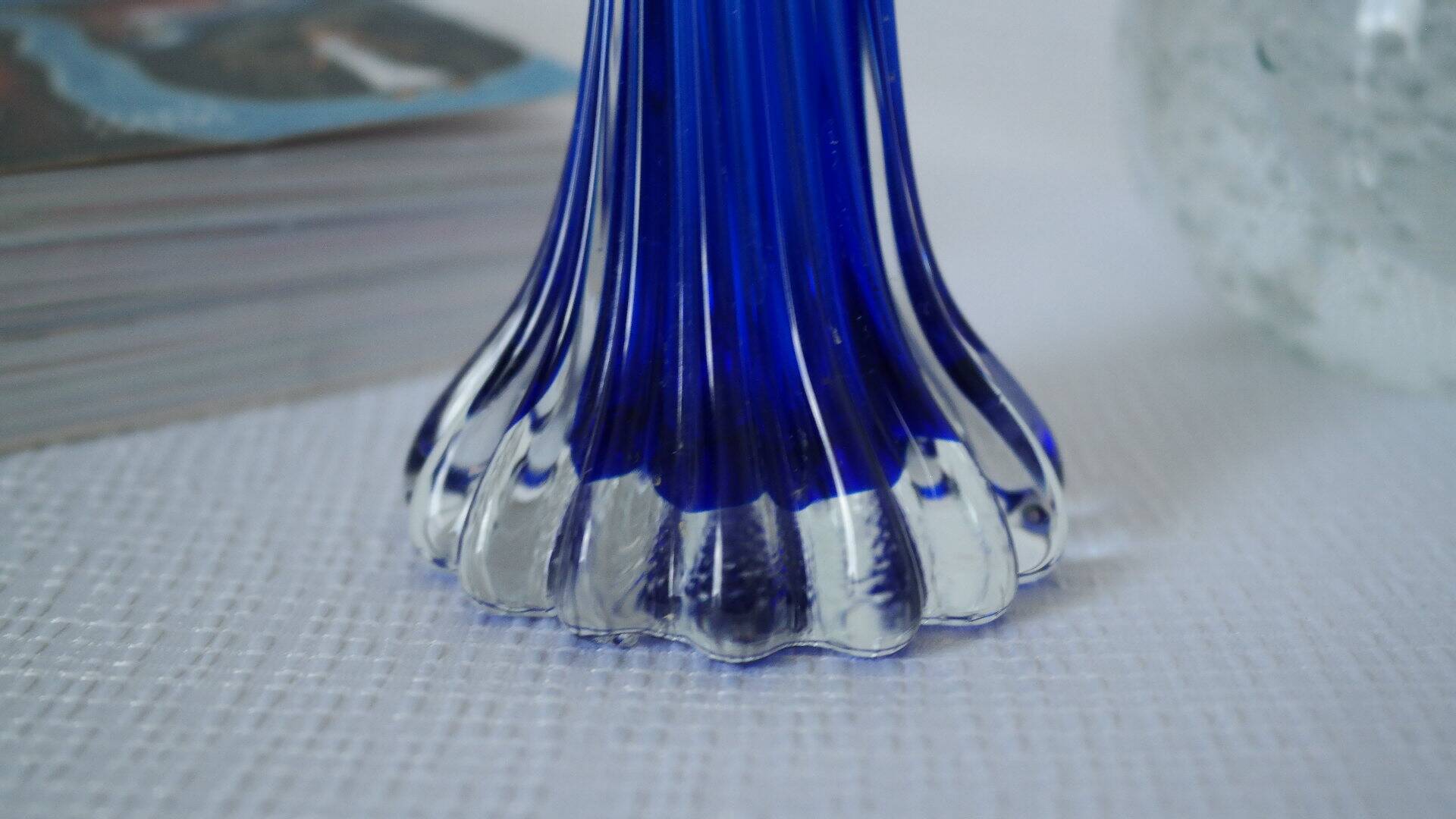 Twisted glass soliflore vase