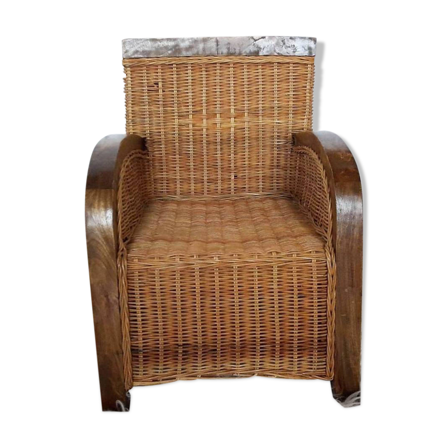 Fauteuil en rotin vintage