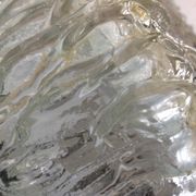 Round ice glass ceiling lamp, vintage 60s-70s