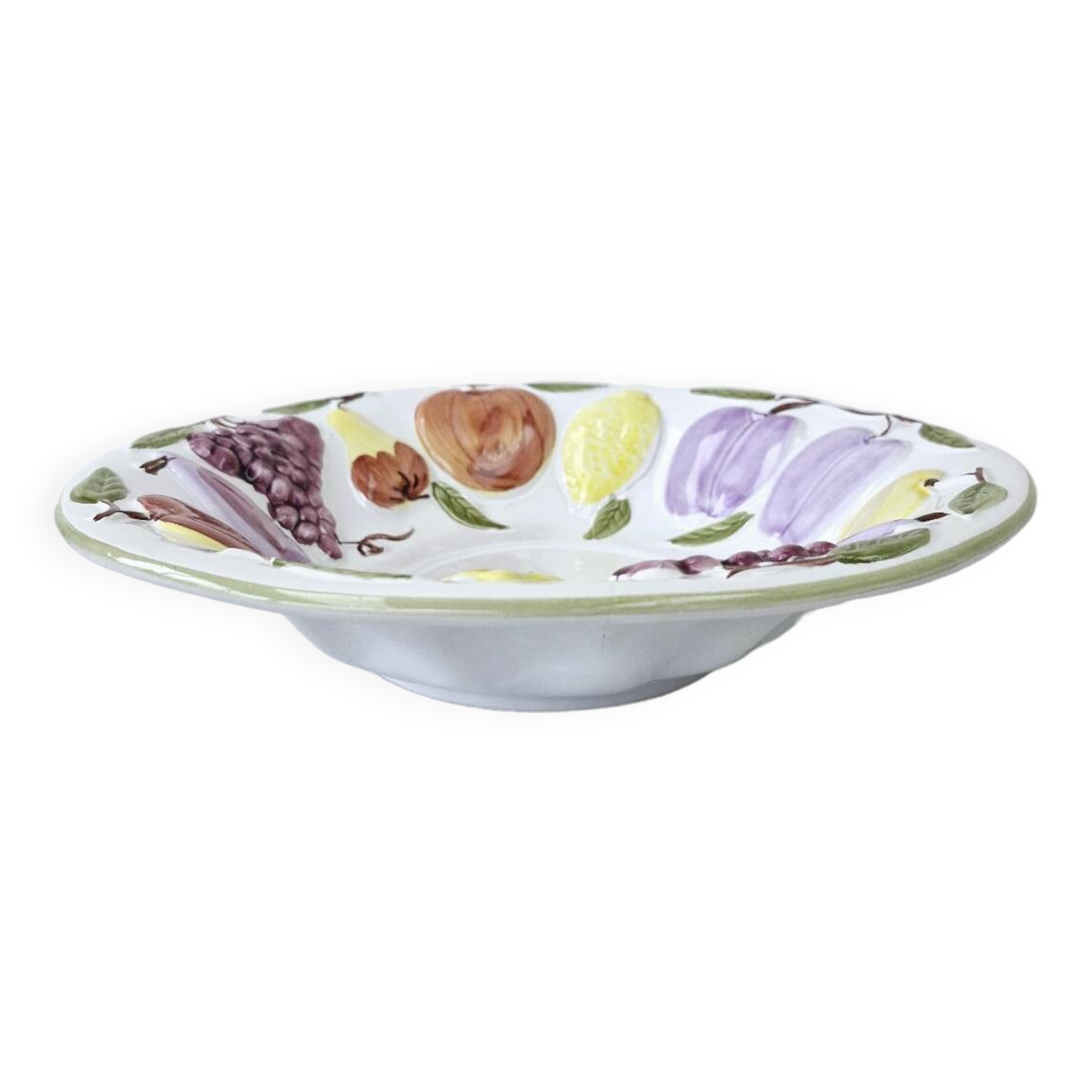 Vintage Fruit Slush Salad Bowl Grape Lemon Apple Pear Plum