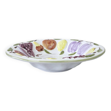Vintage Fruit Slush Salad Bowl Grape Lemon Apple Pear Plum