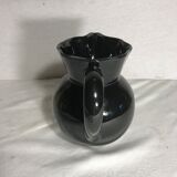 Ancien pichet en céramique émaillée noire, années 70