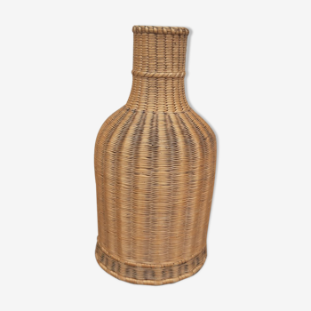 Vase bouteille vintage en osier
