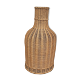 Vintage wicker bottle vase