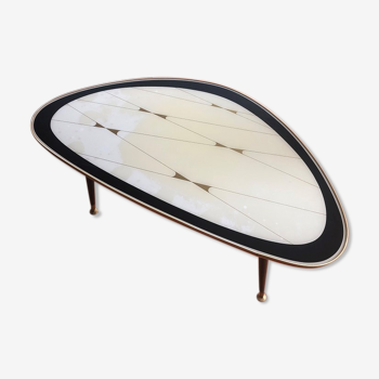 Opal tripod table in graphic glass from the 60s