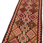 Turkish Handwoven Vintage Herki Kilim 80 cm x 350 cm