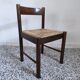 Natural wooden chair, headband backrest, mulched seat