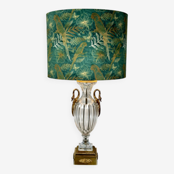 Lampe Néo classique en cristal Baccarat et bronze 1970