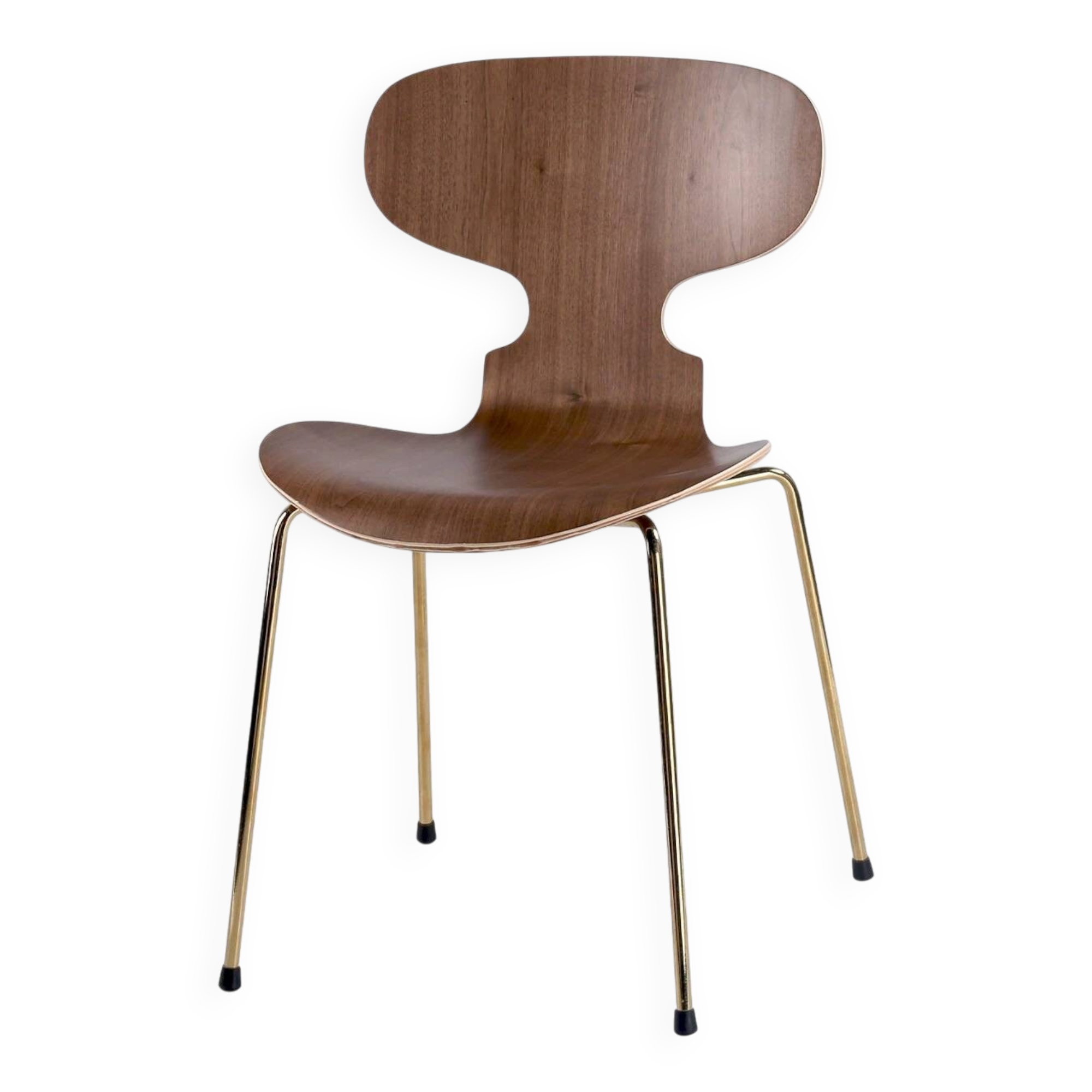 Sculptural Chair "Butterfly Wings" – Walnut & Polished Brass