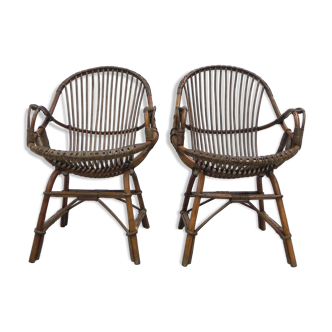 Lot de 2 fauteuils en bambou