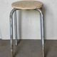 Metal workshop stool and wood seat