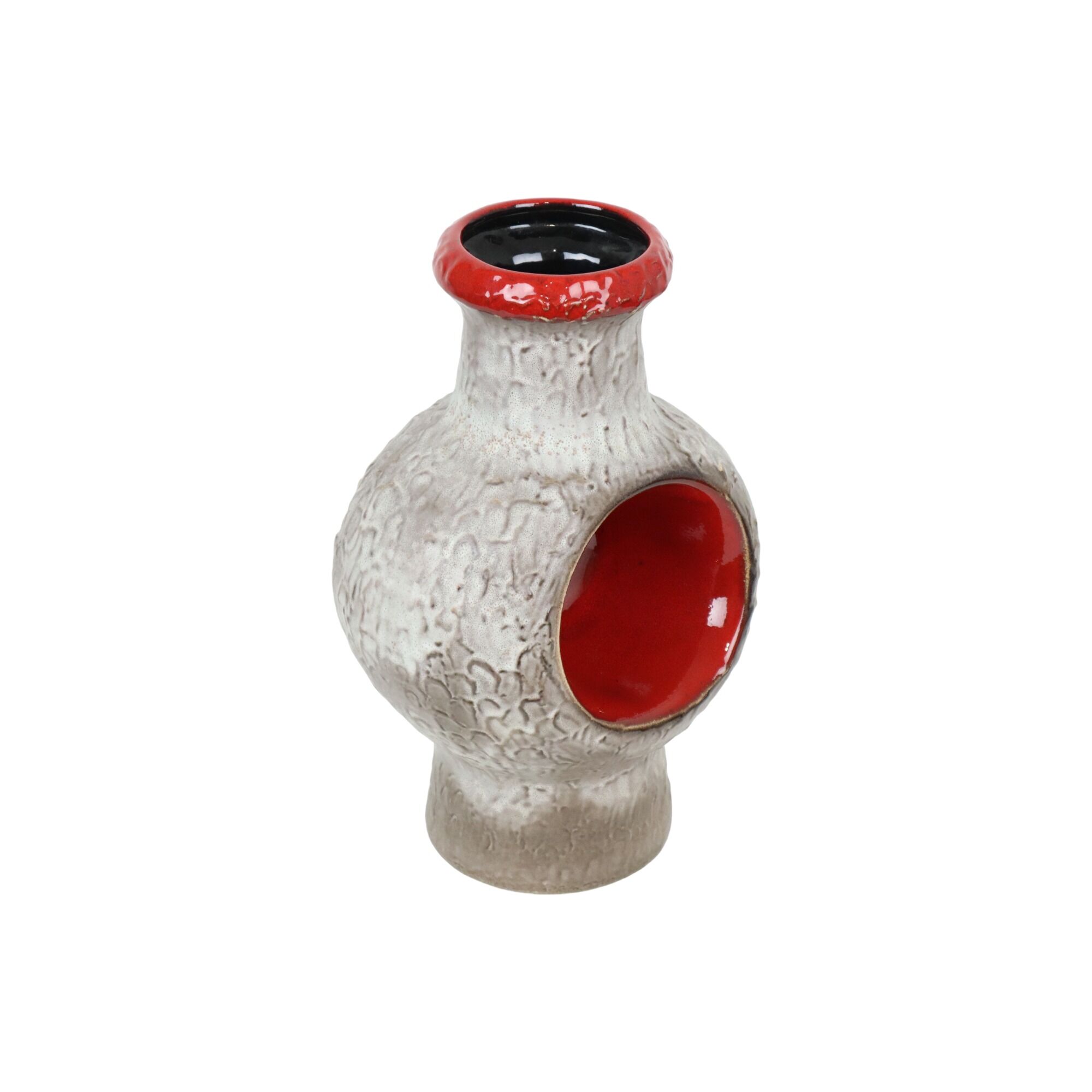 Fat Lava Donut Vase Red West Germany Rare Design 493-35