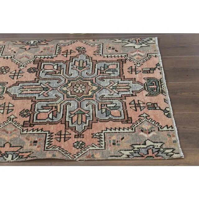 1970s Turkish Oushak Handmade Wool Cotton Orange Runner Rug 78x327