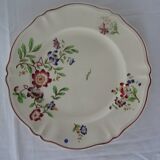 Large round dish 512112 Sarreguemines faience old flowers STRASBOURG