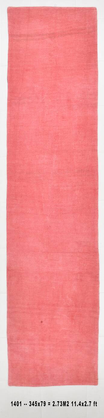 2x11 Vintage Pale Red & Pink Runner Rug, 79x345Cm