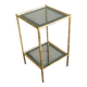 Bamboo-style brass side table with smoked glass 1960